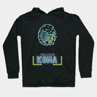 Kona neon letters surf Hawaii Hoodie